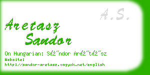 aretasz sandor business card
